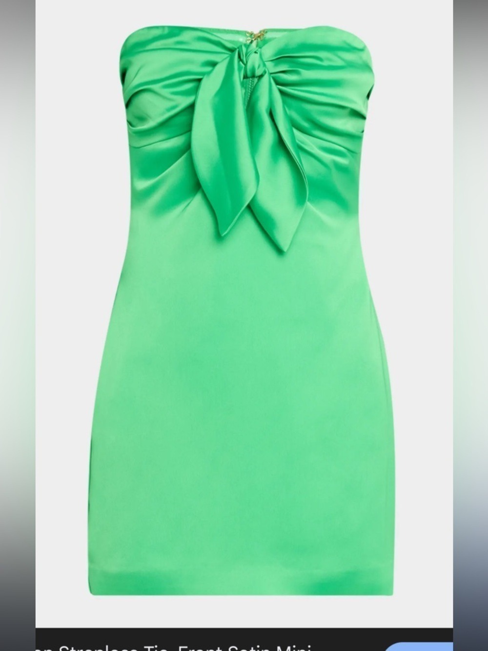 Ramy Brook Orion Strapless Satin Mini Dress in Bright Green | sizes 00 & size 10 - Picture 6 of 6